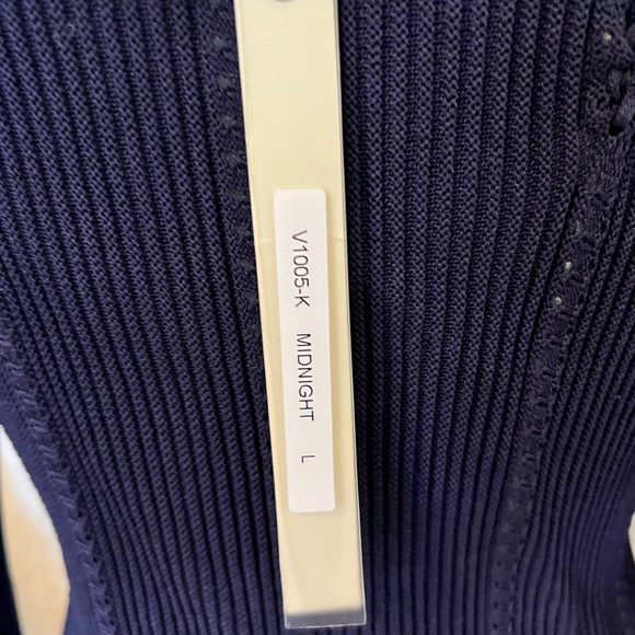 Gorgeous knit dress by Jonathan Simkhai! Navy blue.Fitted. Stretchy. - Picture 10 of 12